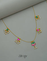 NV101957- Kemp Lotus Pearl Hanging Invisible Necklace 1-Zilmor